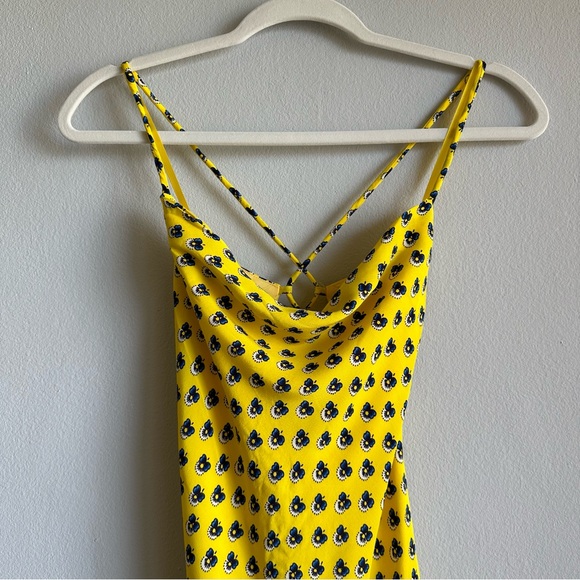 Staud Bellamy Dress in Soleil Calico / Lace Up Backless Maxi Dress w/ Slit - Picture 10 of 16